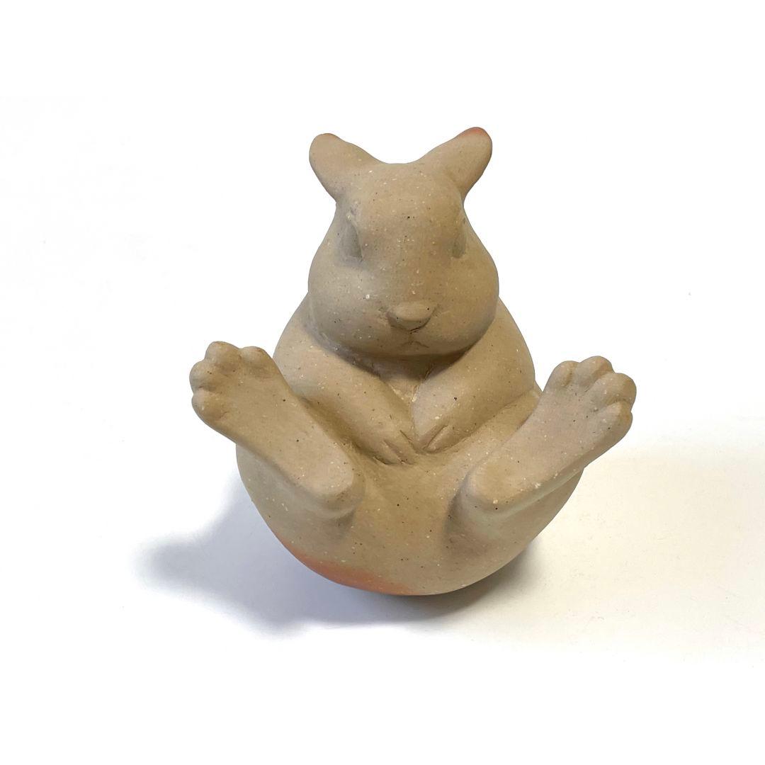 陶芸家　藤原康　備前焼　卯置物　兎　うさぎ　ウサギの置物　干支置物