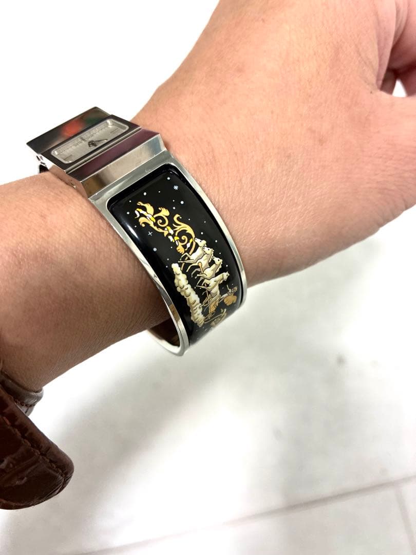 廃盤‼️希少‼️エルメス ロケ バングルクォーツ レア ヴィンテージ　黒