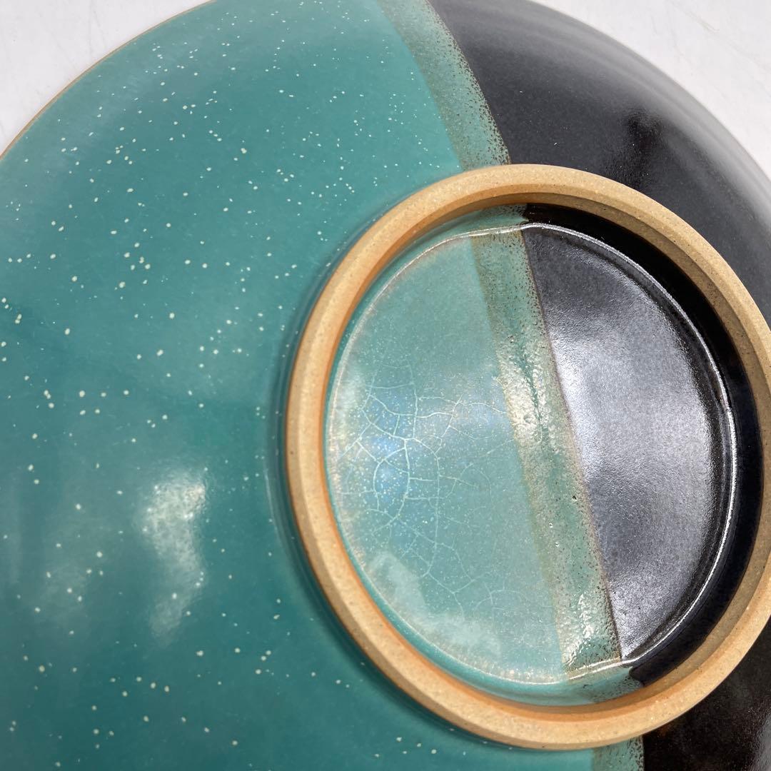 鳥取民藝　中井窯　牛ノ戸焼　中井焼　染め分け皿24cm 陶器