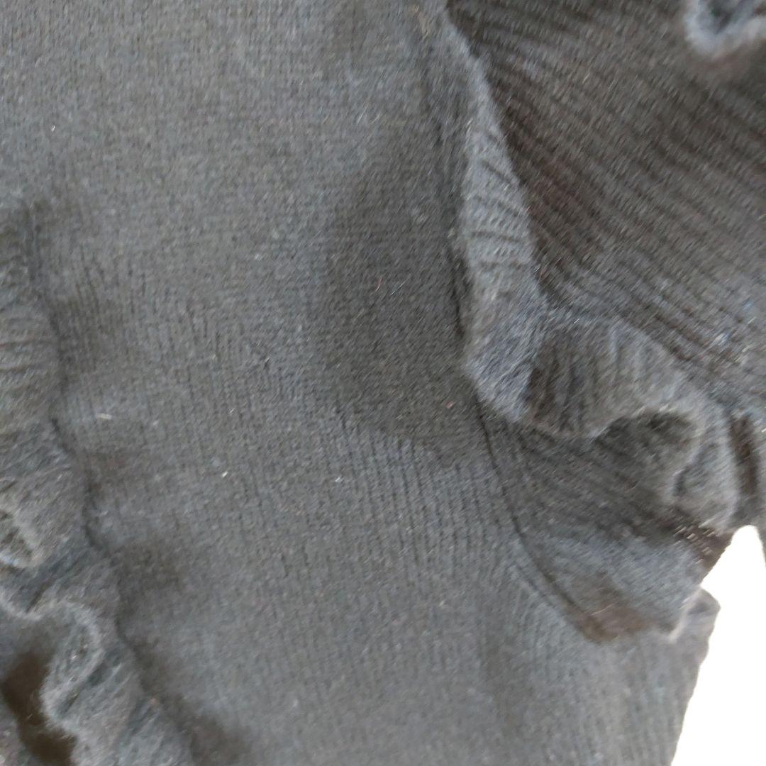 レッドヴァレンティノ カシミヤアンゴラ入 フリル フレンチニット M ブラック