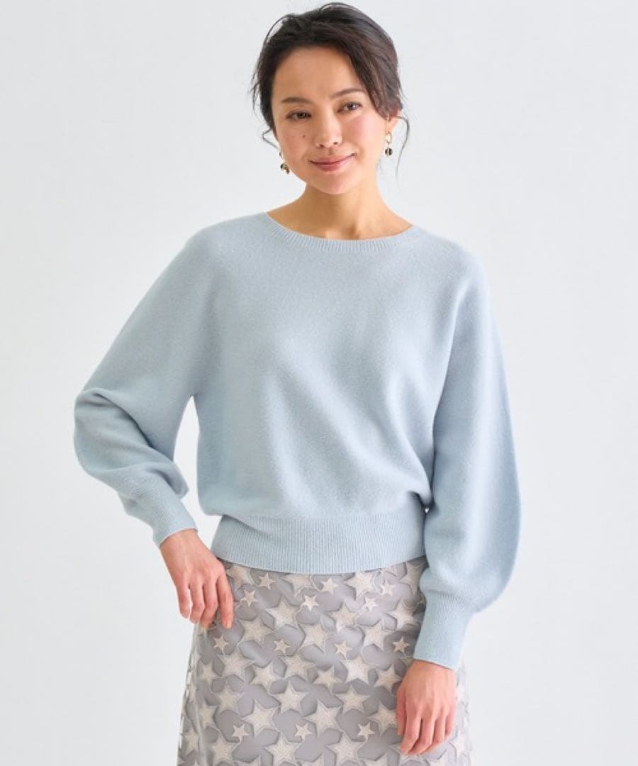 ANAYI 紡毛ガーターパフスリーブ プルオーバー 38