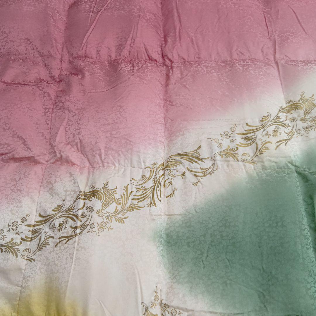 羽毛掛けふとん　ホワイトグ−スダウン95% 側生地シルク100% シングルサイズ