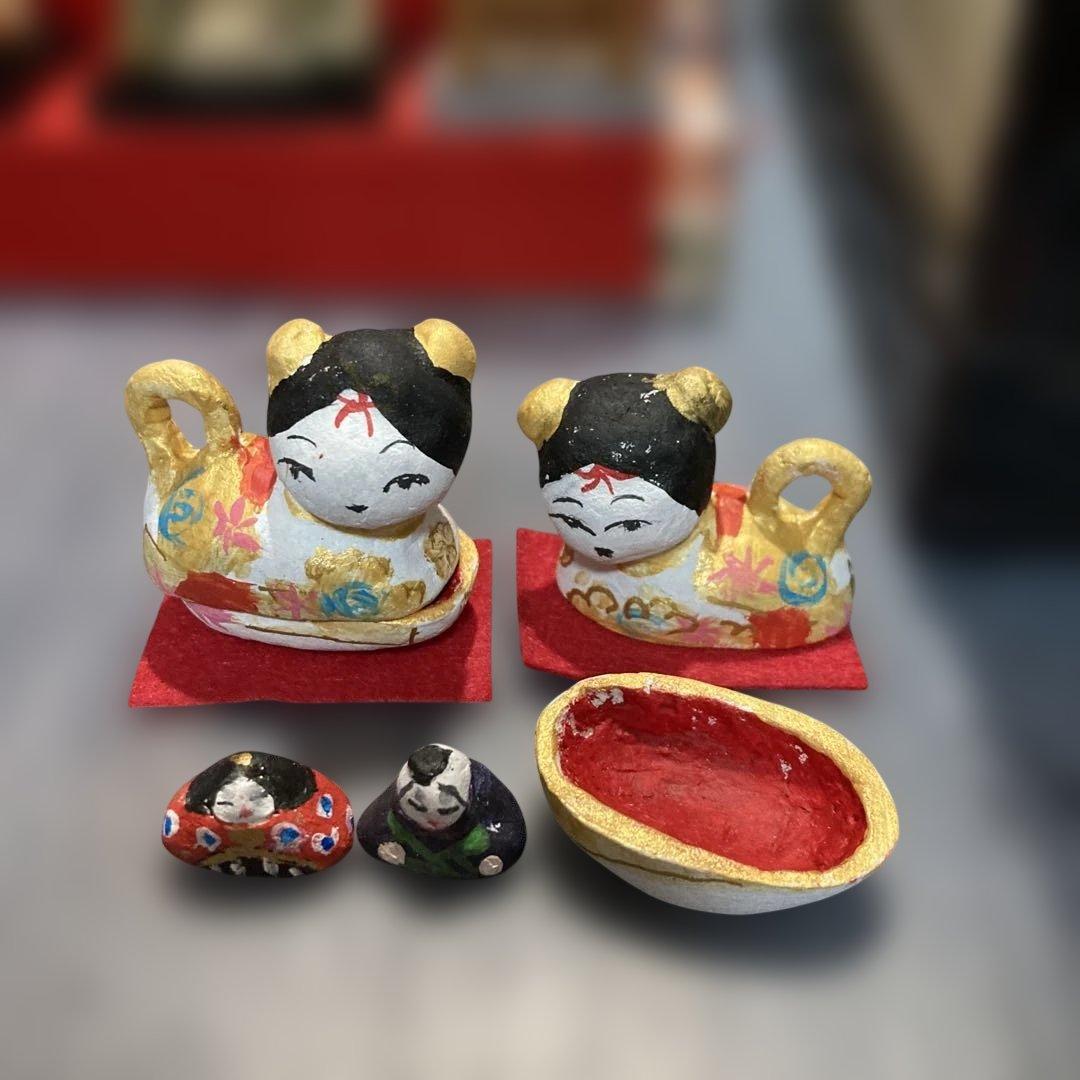 雛人形　木目込み豆雛　アンティーク　オマケ付き