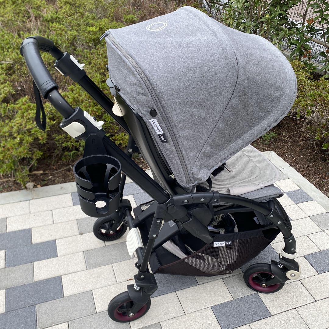 【美品】bugaboo bee5ベビーカー メランジグレー&ブラック　付属品有