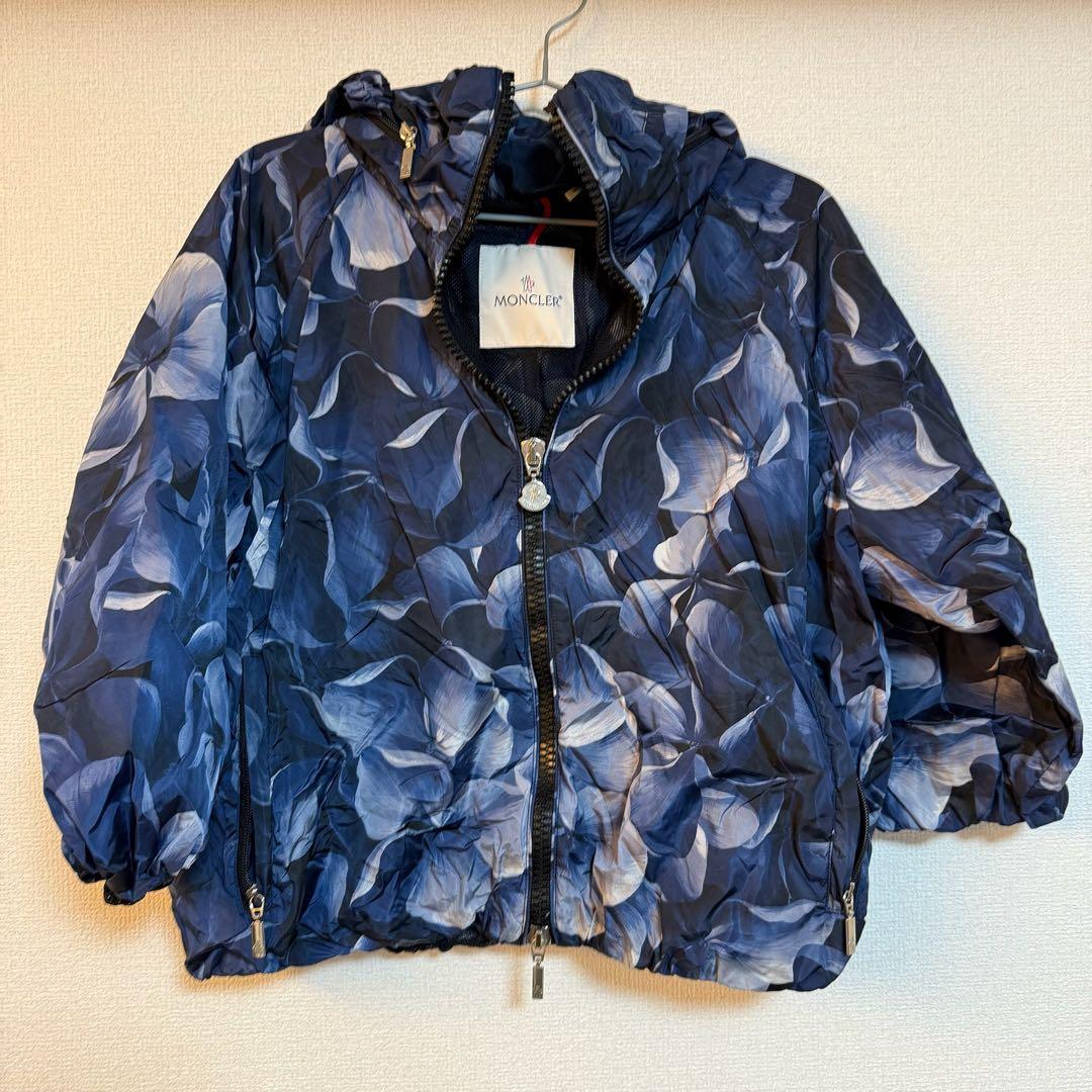 【美品】MONCLER 花柄ジャケット ネイビー 0 スプリングコート