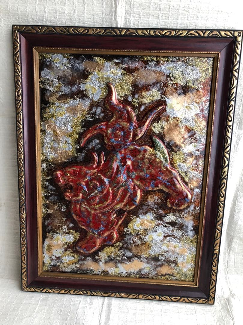 赤い唐獅子　送料込み