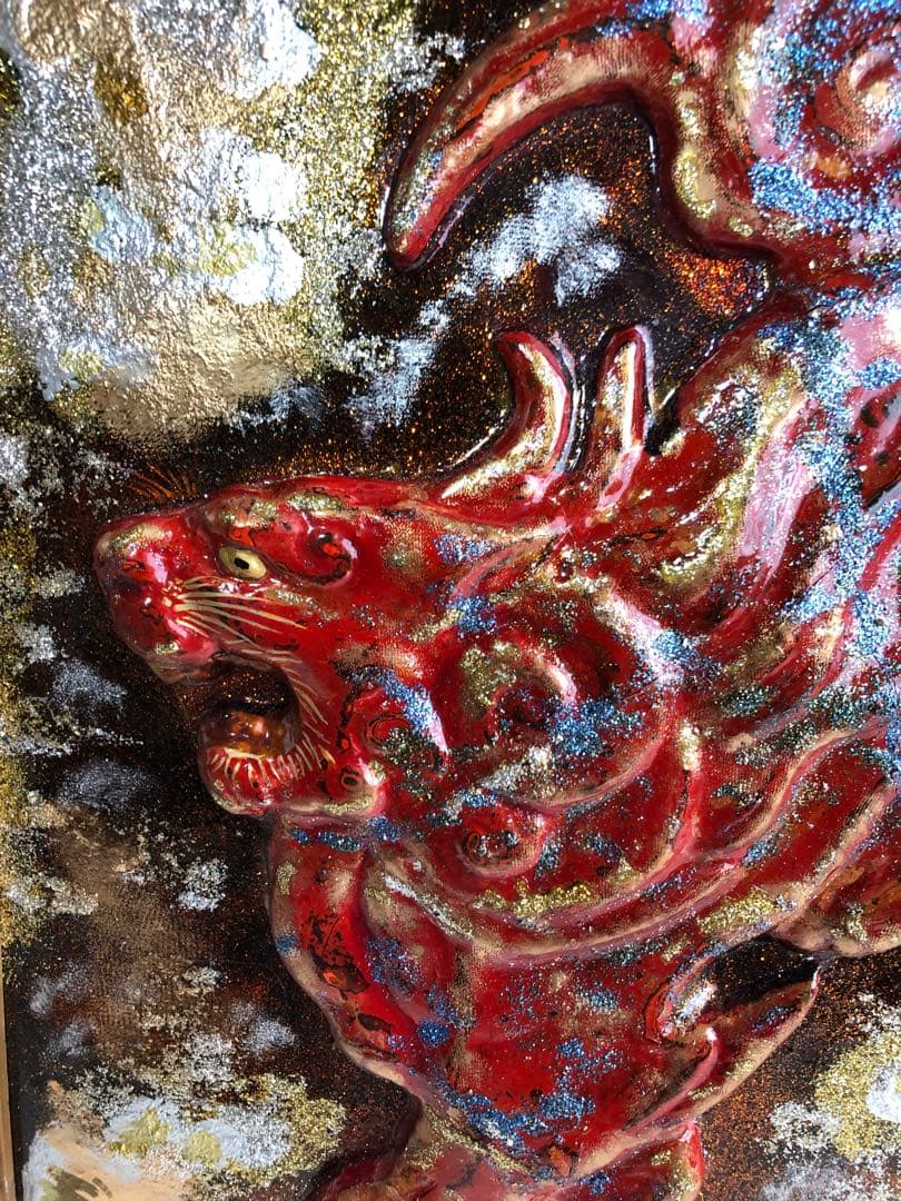 赤い唐獅子　送料込み