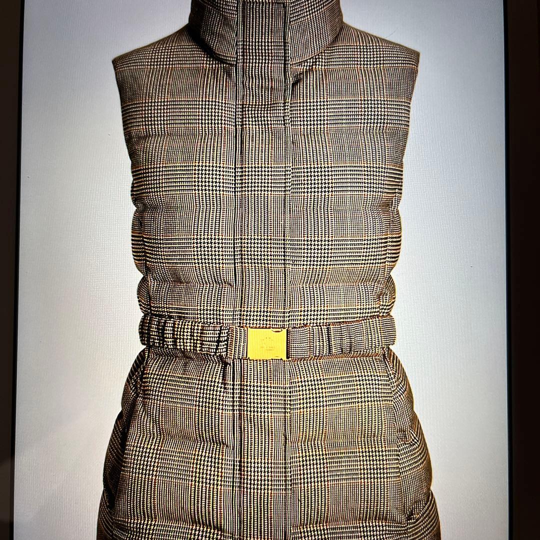 専用❗️新品未使用LAURENグレンチェックキルテッドツイードダウンベスト