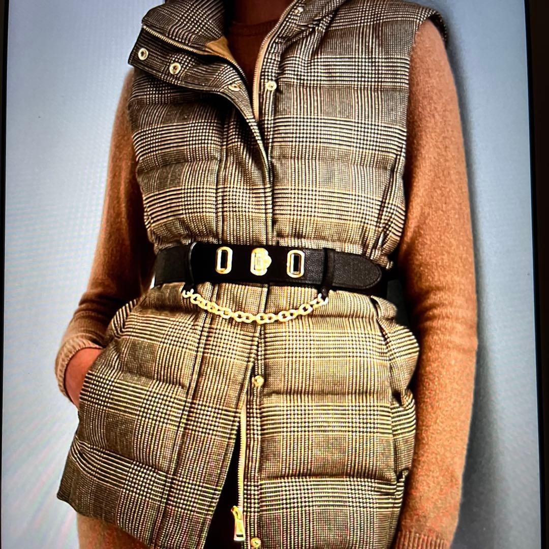 専用❗️新品未使用LAURENグレンチェックキルテッドツイードダウンベスト