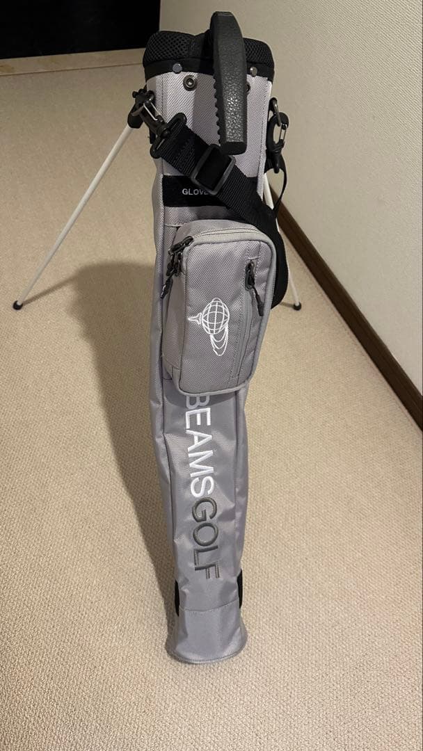 し*険様 BEAMS GOLF スタンドバッグ グレー カバー付き