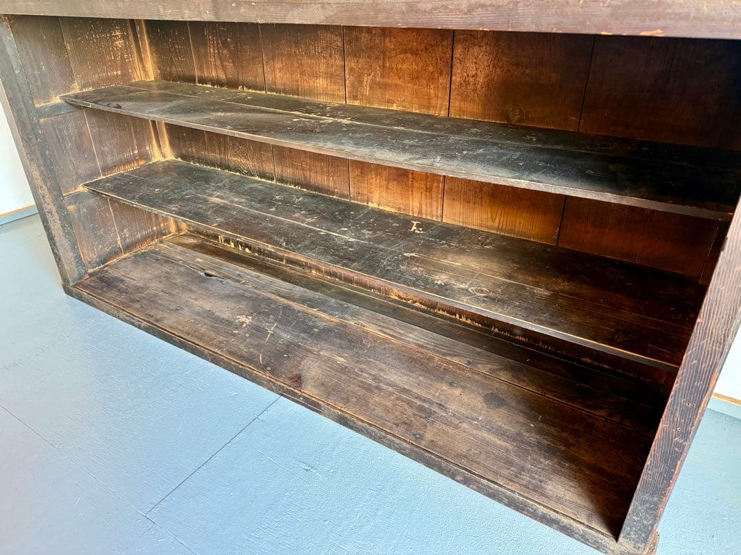 水屋箪笥 古民家 古家具 飾り棚 本棚 食器棚 カウンター キャビネット