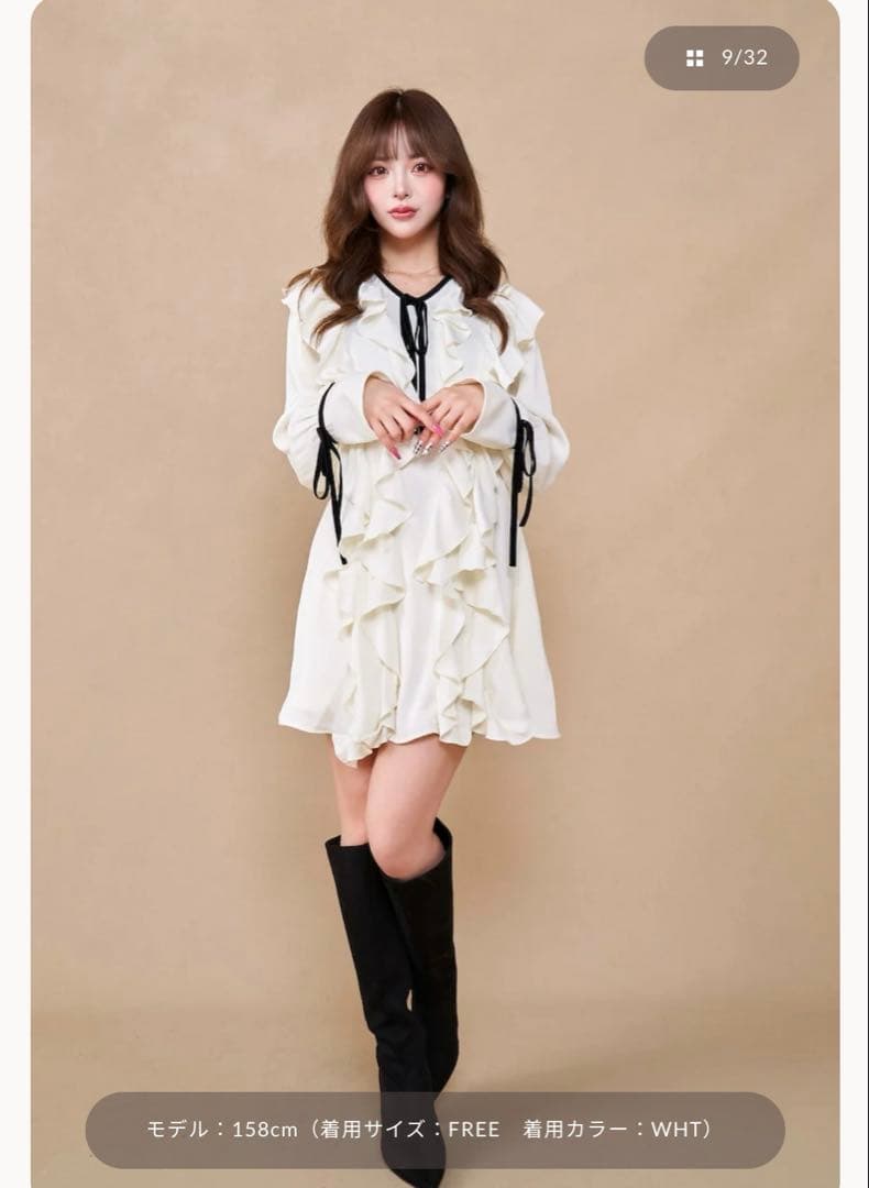 Darich ダブルフリルミニワンピース