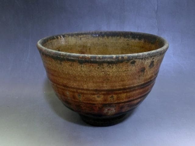 茶碗■古瀬戸 献上手 鉄釉茶碗 与喜トス 向月庵(江戸期) 時代物 骨董 希少■