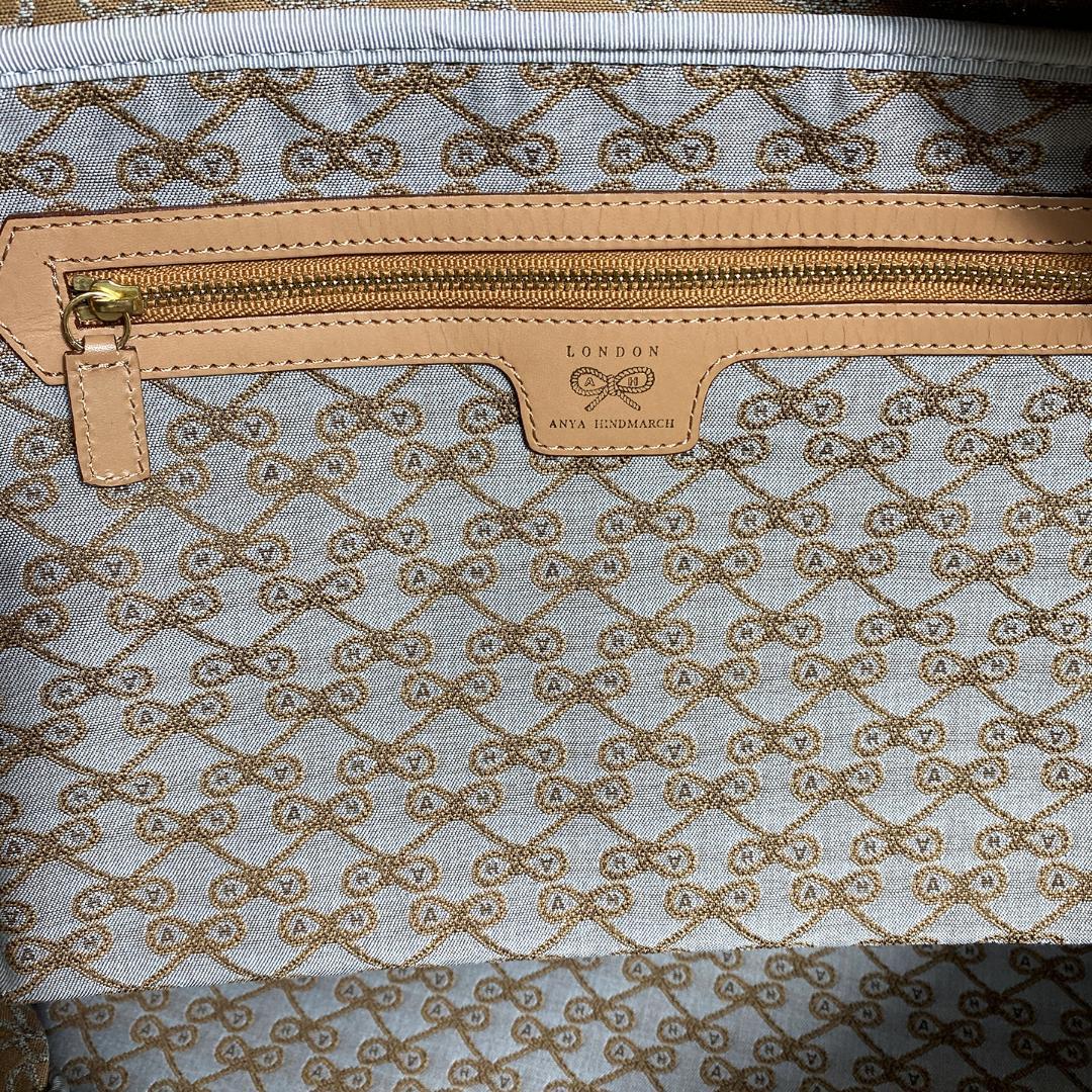 【美品】アニヤハインドマーチ リボン柄 ボストンバッグ 旅行カバン 総柄