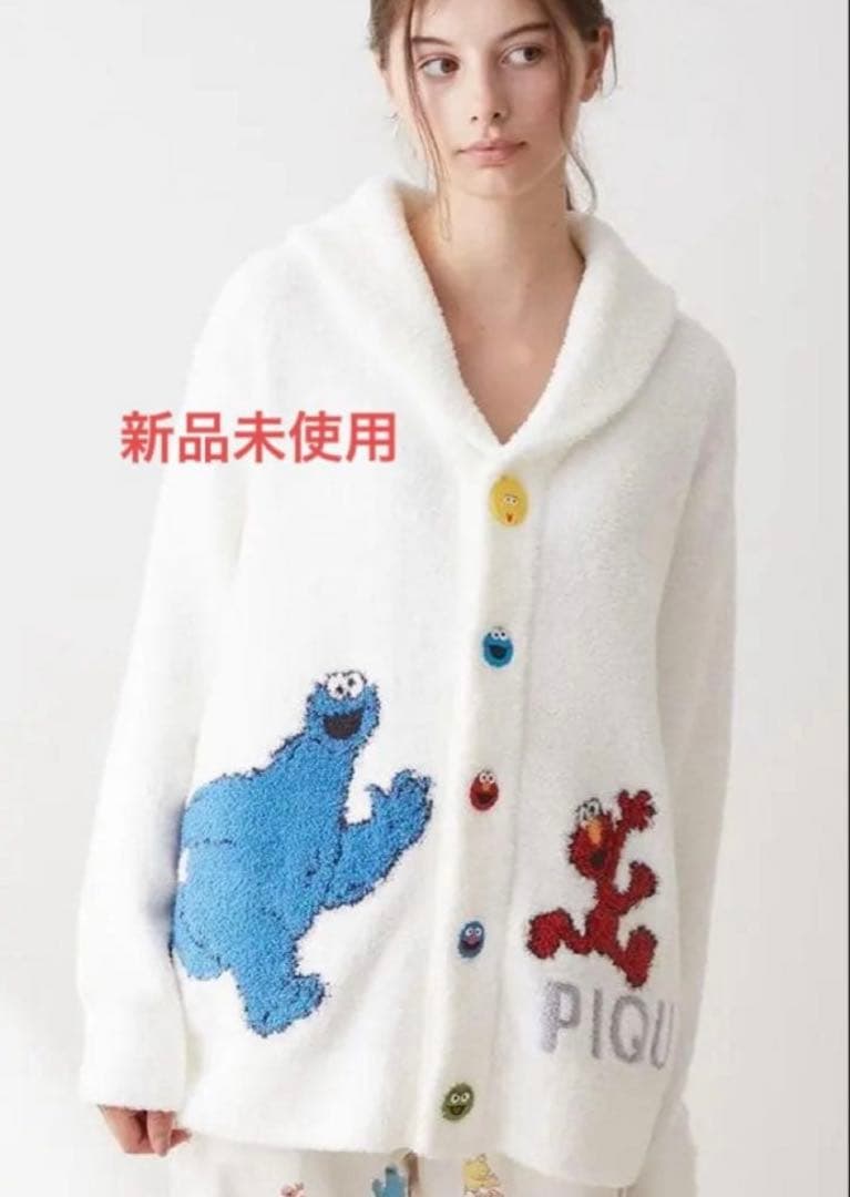 新品　ジェラートピケ セサミストリート ジャガード カーディガン　S〜M