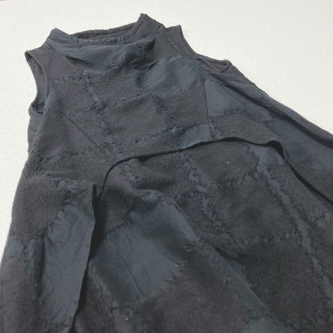 ジウ 慈雨 センソユニコ ウール ワンピース チュニック ブラック　変形