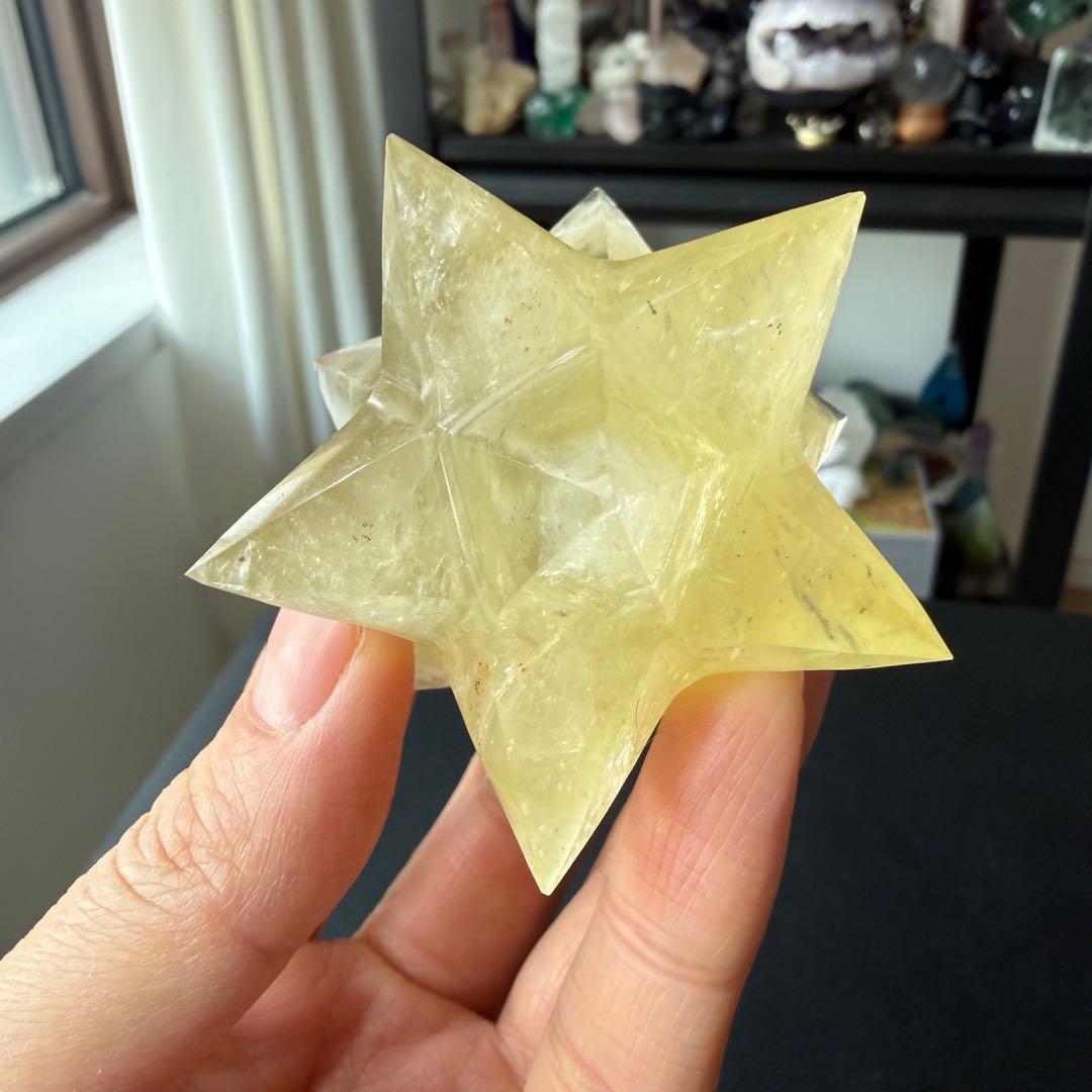 天然石シトリンのマカバスター　アスデロイド　置物　彫物NO.020714