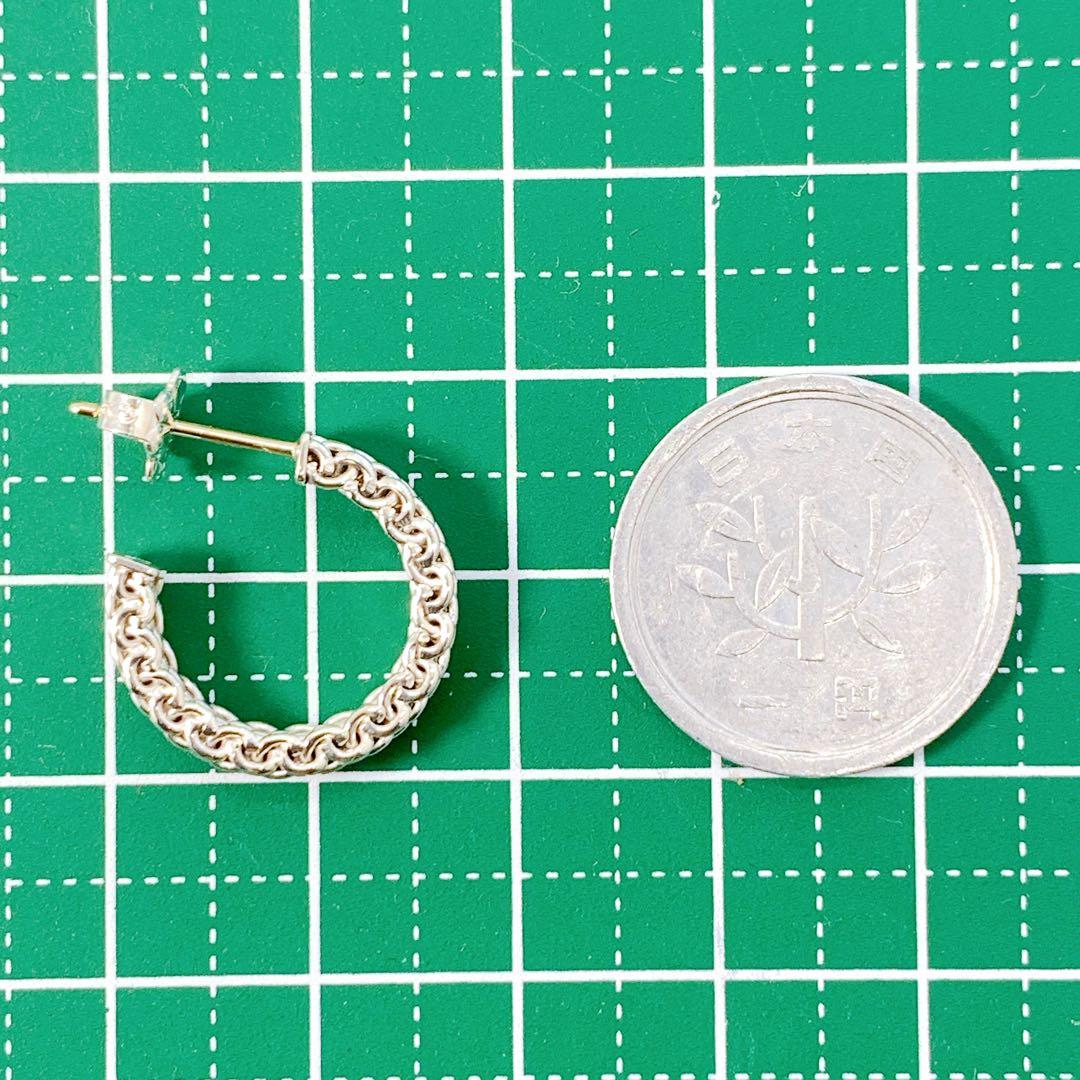 美品 ティファニー サマセット メッシュ フープ ピアス シルバー925
