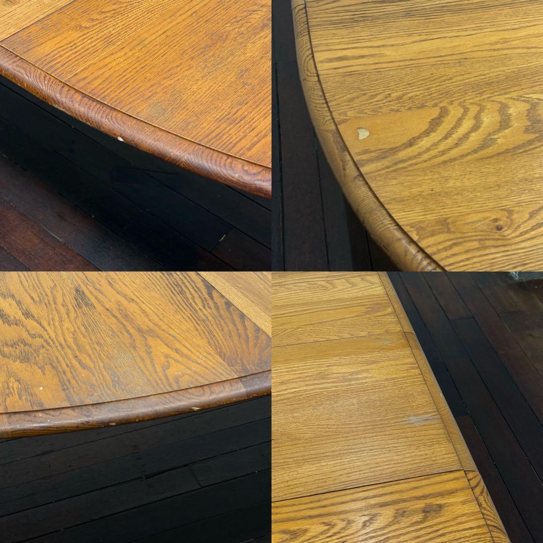 H112K31a アメリカ製 猫脚 伸長式ダイニングテーブル