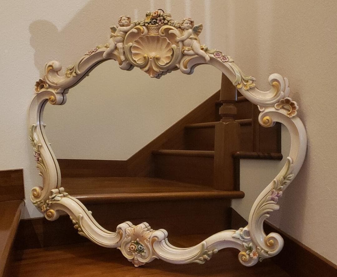 壁掛け鏡 壁掛け 壁掛けミラー 96x80cm 高級豪華鏡 アンティーク調