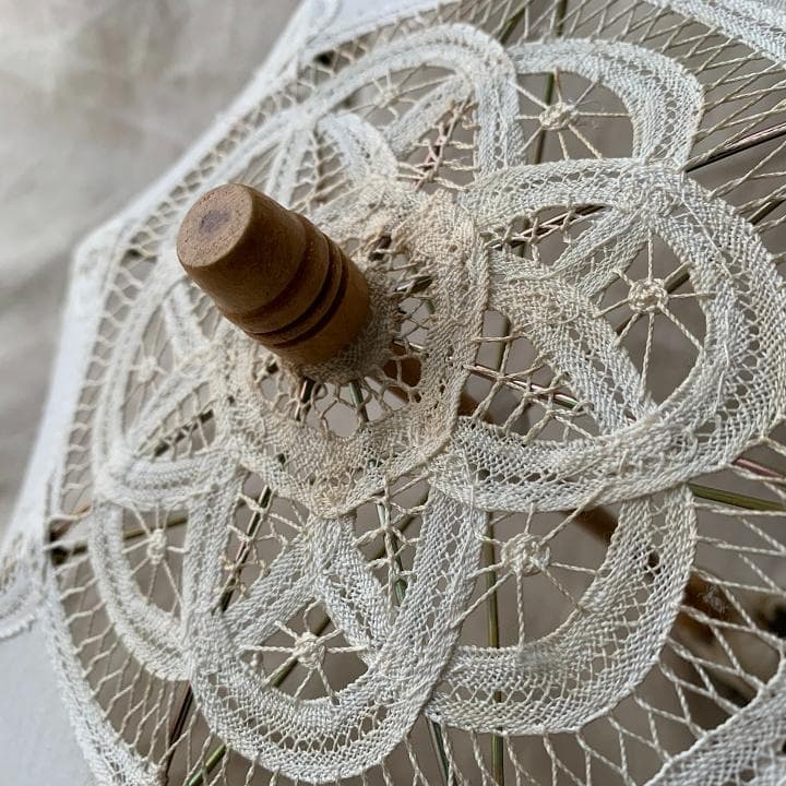 フランスアンティーク　ドール用　日傘　バテンレース　人形用　Doll パラソル