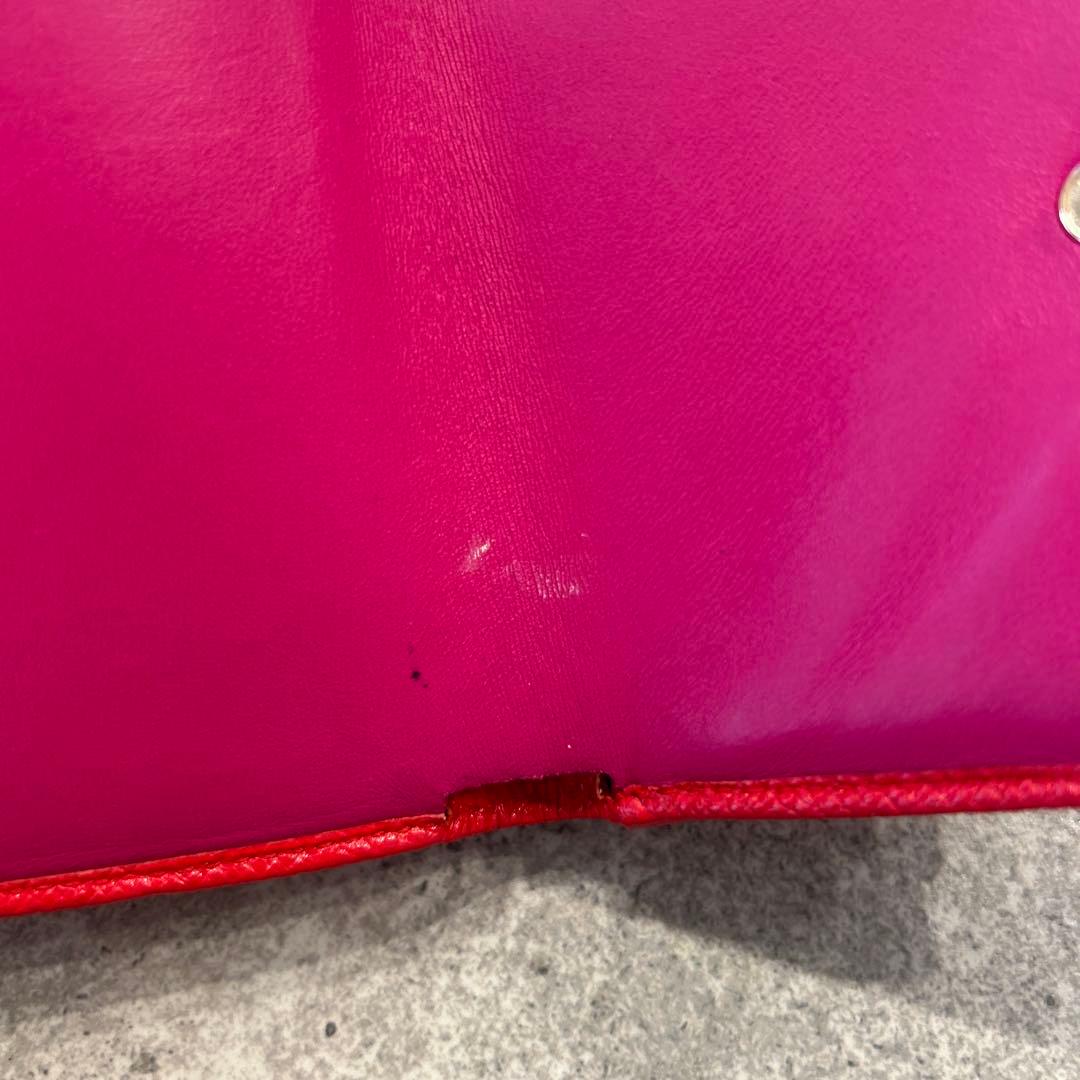 【sk/12.20/10】BVLGARI レッド 三つ折り財布