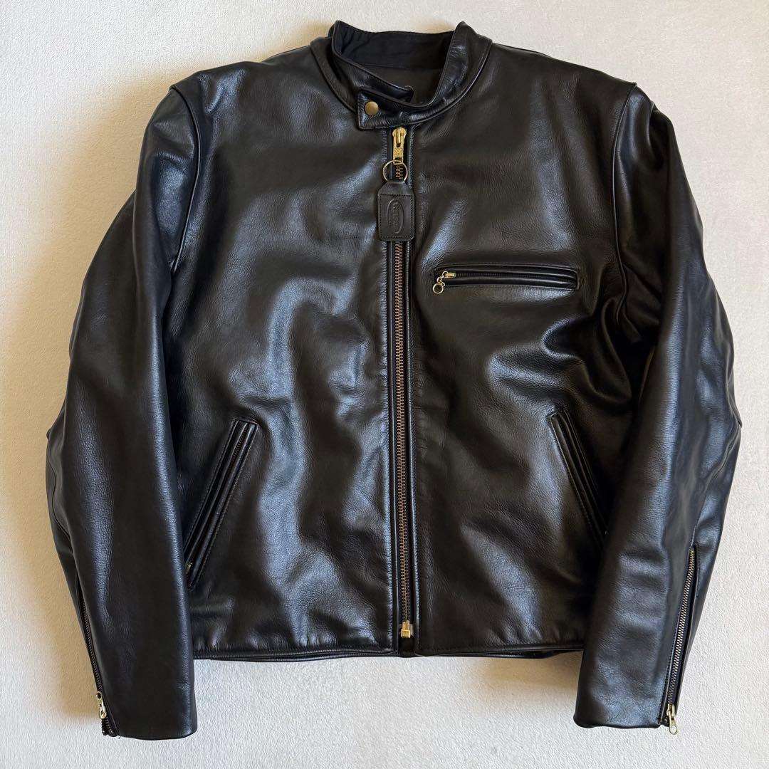 VANSON ライナー付き レザージャケット TYPE B ブラック 46