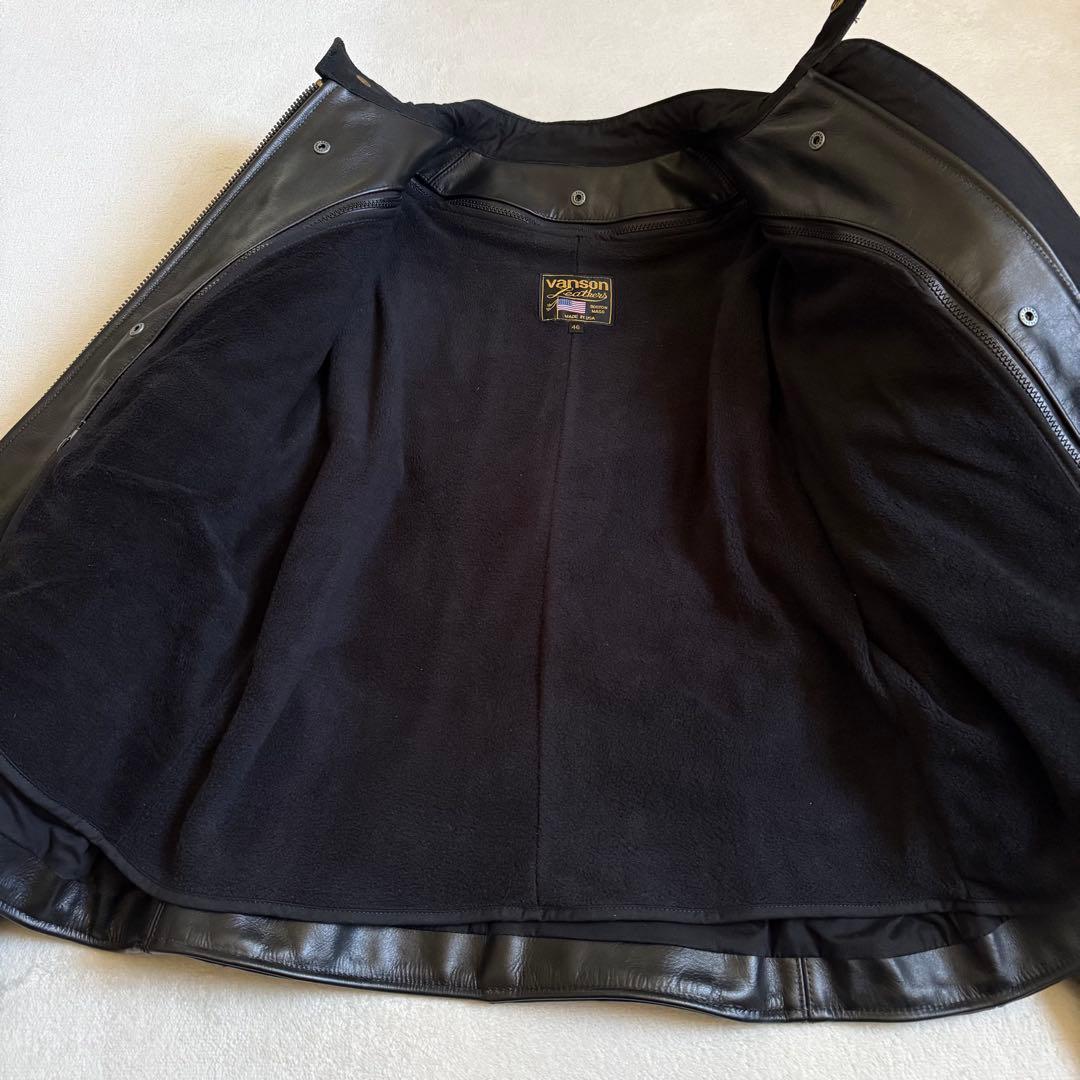 VANSON ライナー付き レザージャケット TYPE B ブラック 46