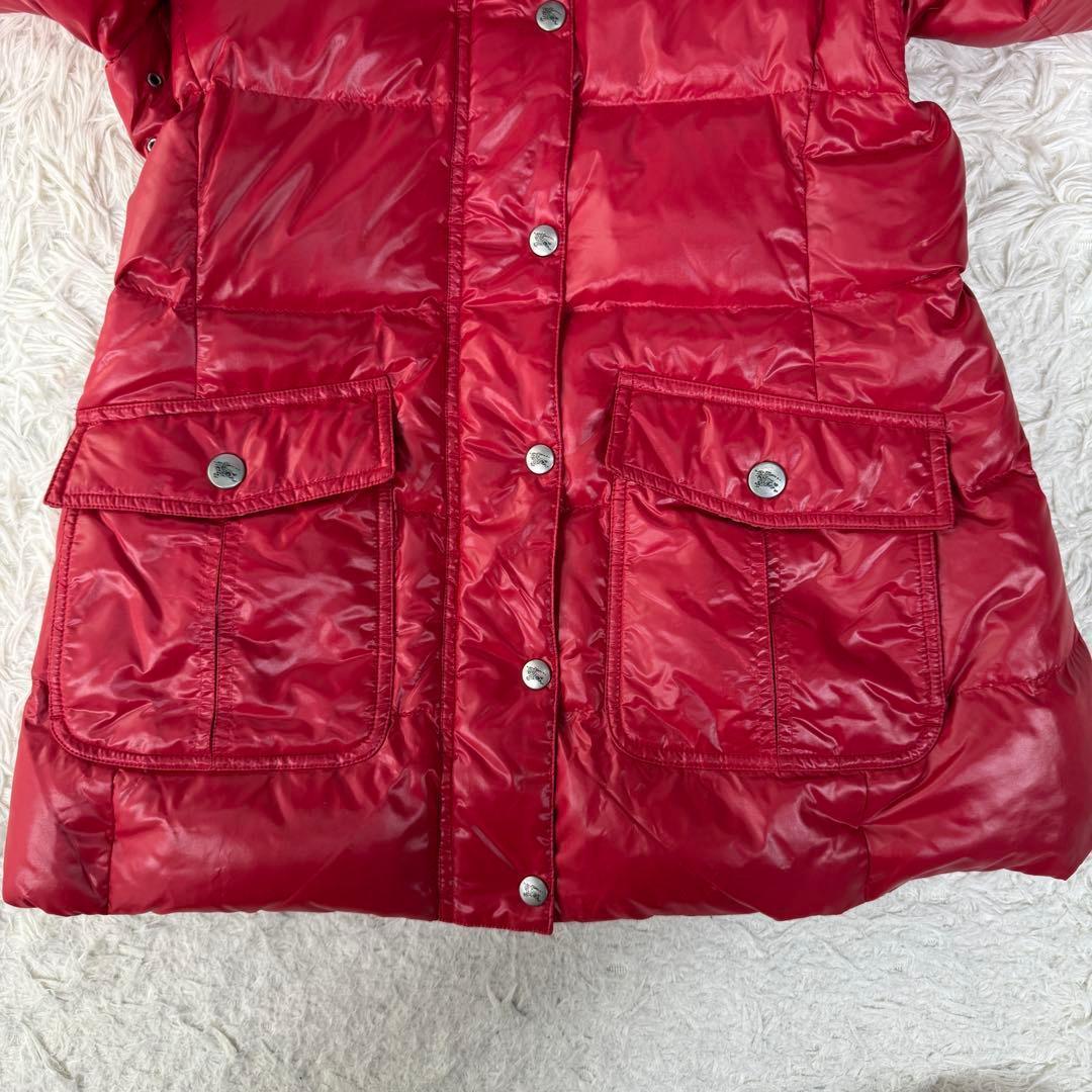 極美品 バーバリーブルーレーベル ノバチェック フレア Aライン ダウンJKT