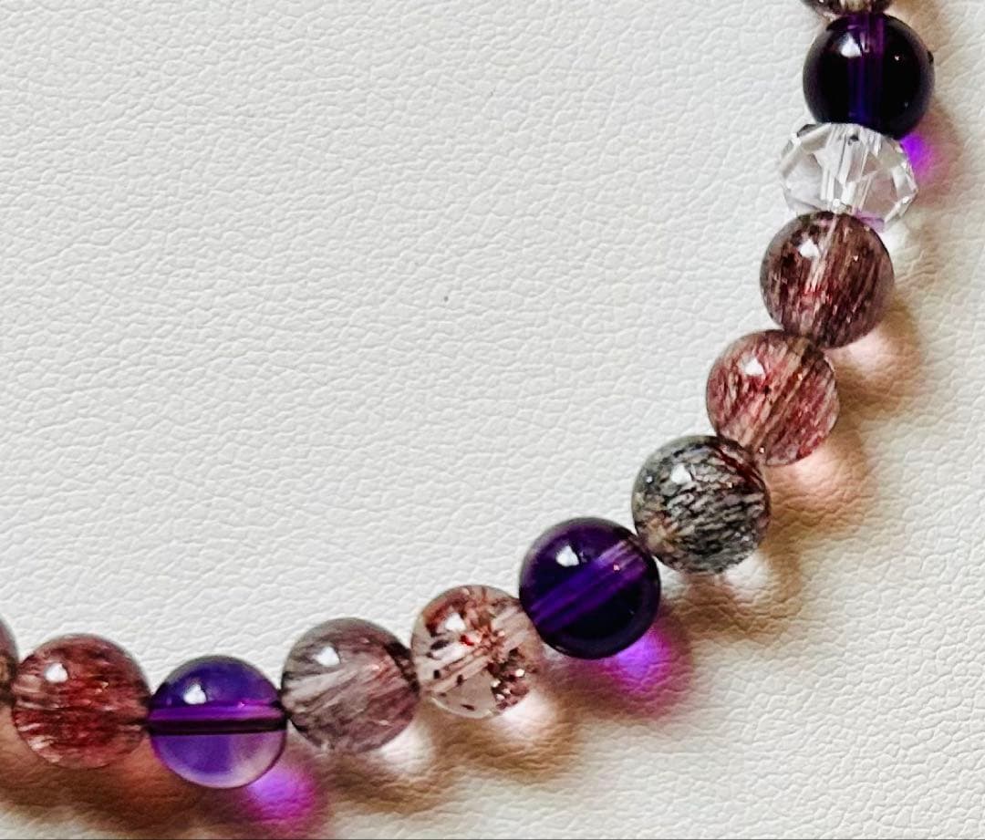 【美品】【高品質】特別価格！パワーストーン スーパーセブン 約6mm 新品未使用