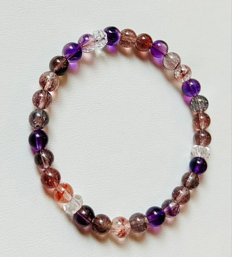 【美品】【高品質】特別価格！パワーストーン スーパーセブン 約6mm 新品未使用