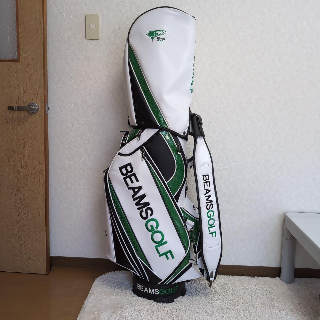 BEAMS GOLF キャディバッグ ホワイト/グリーン