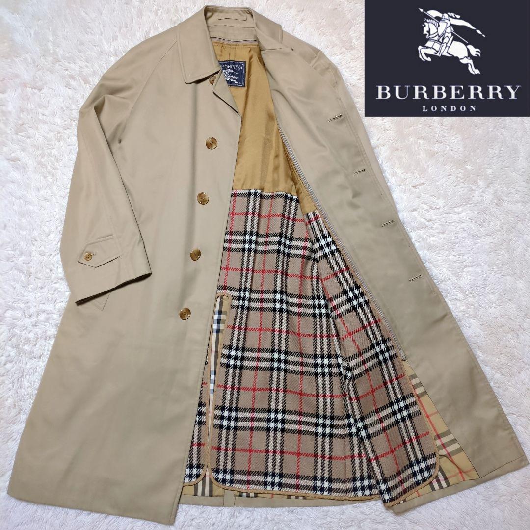 極美品！バーバリー　ライナー付きステンカラーコート　L　ノバチェック　ベージュ