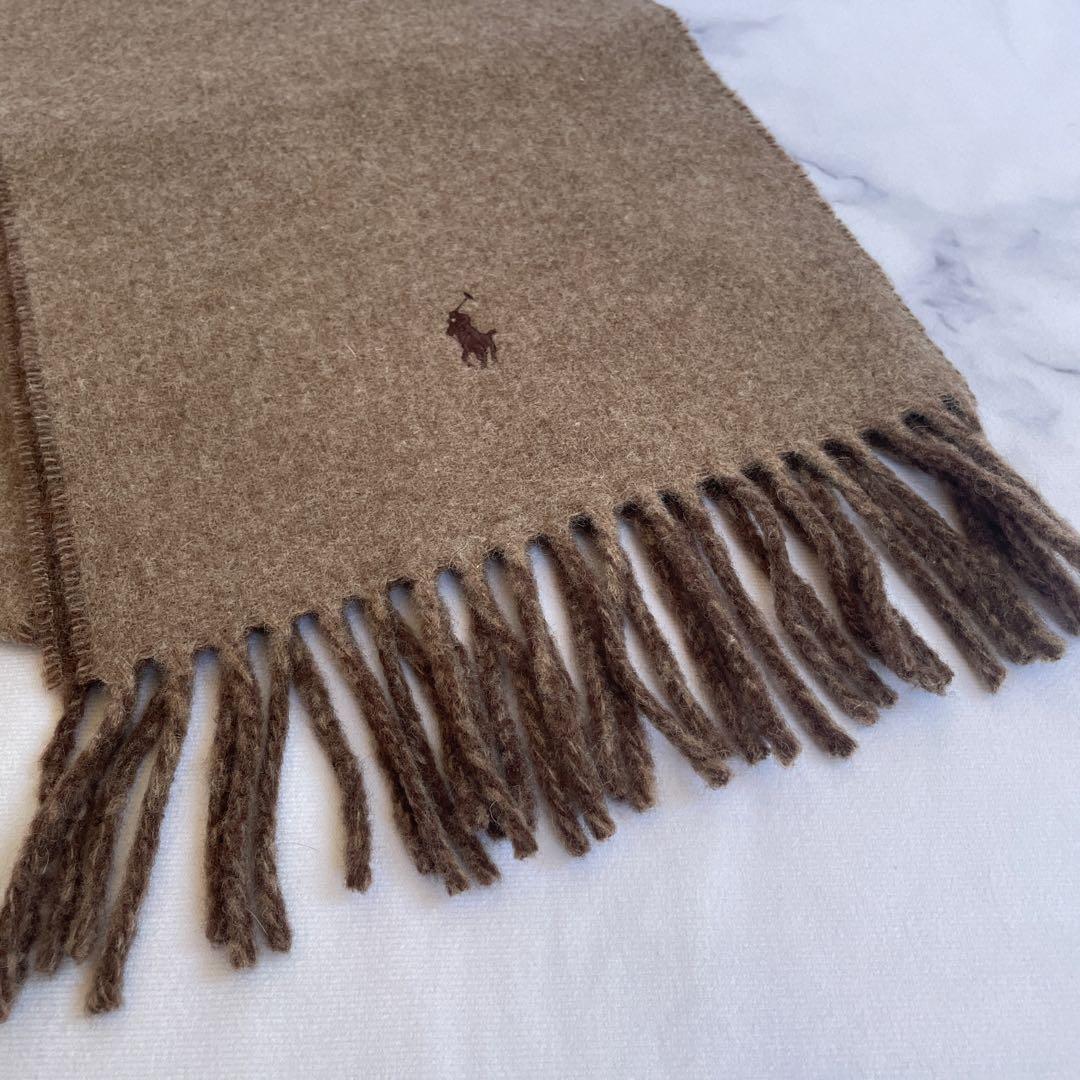 【新品】POLO RALPH LAUREN＊リバーシブルマフラー＊ウール＊茶系