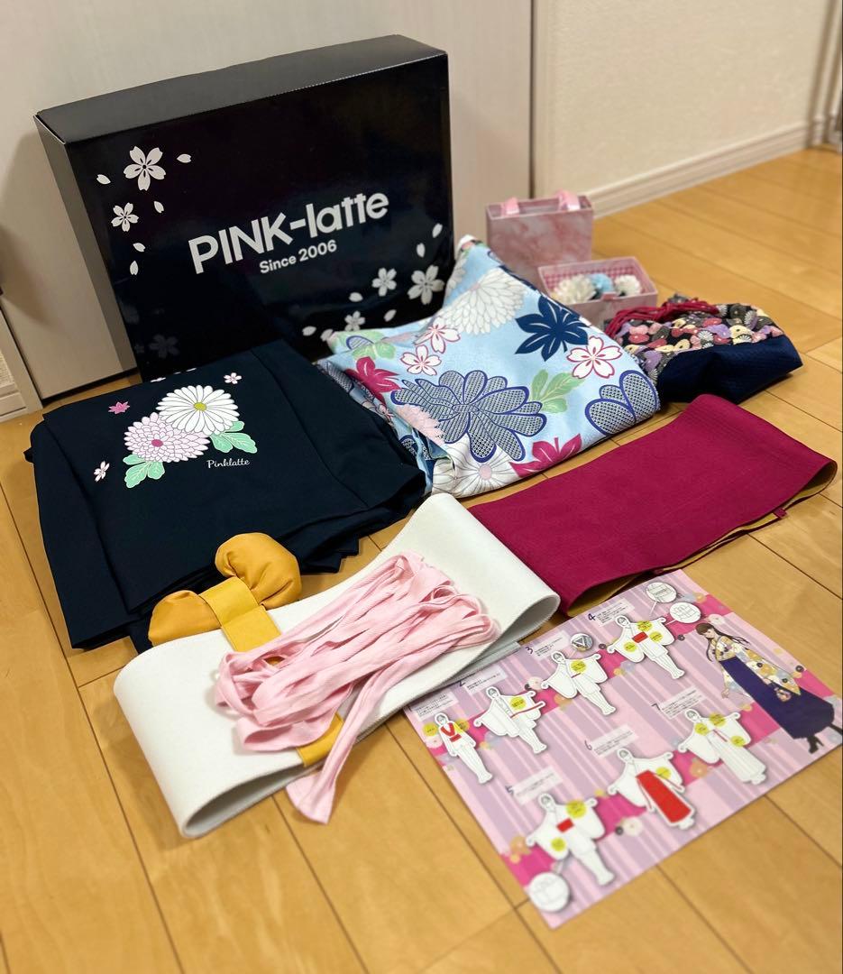 【美品】ピンクラテ 袴 髪飾り付き 5点セット 160サイズ 卒業式