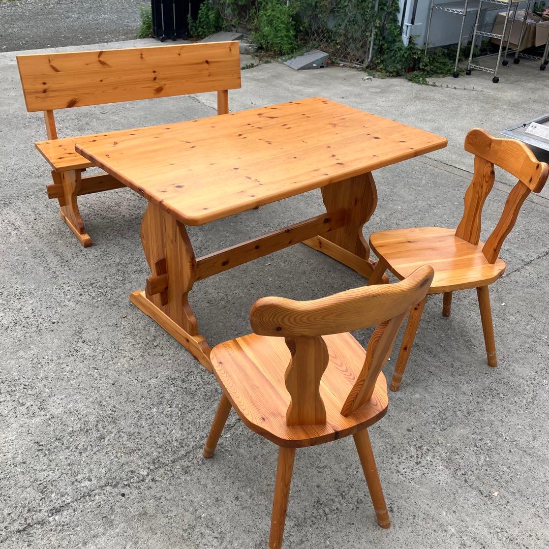 北欧レトロ 無垢材 パイン材 大型 大型ダイニングテーブル センターテーブル