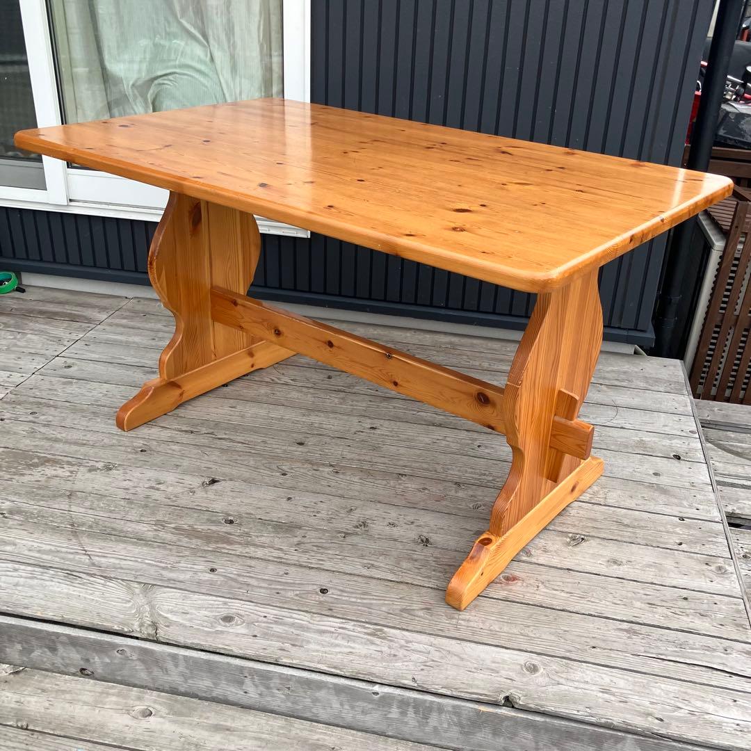 北欧レトロ 無垢材 パイン材 大型 大型ダイニングテーブル センターテーブル