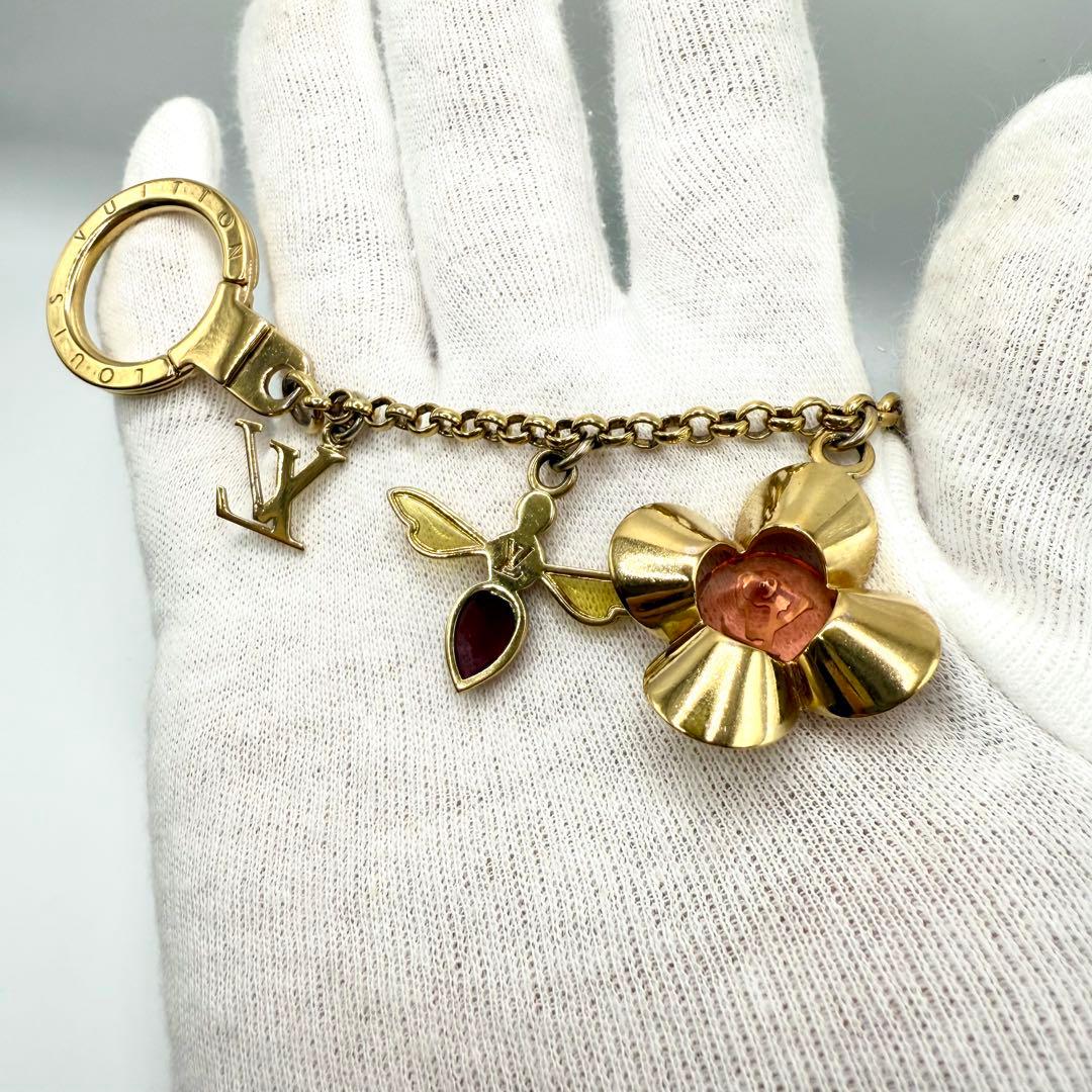 【鑑定済】 ルイヴィトン ビジューサック・シェンヌビーフルール バッグチャーム