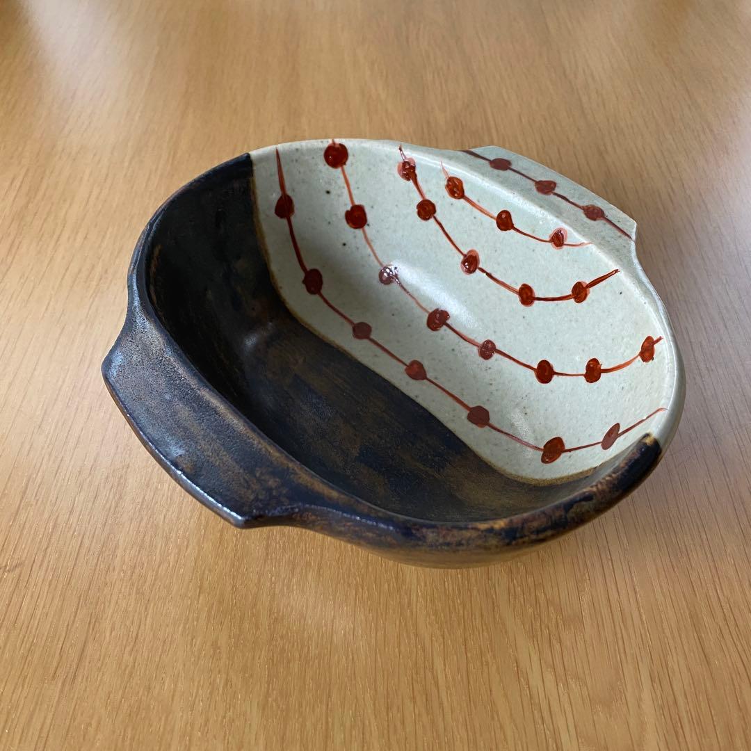 民藝 岩井窯 山本教行 耳付楕円鉢 大サイズ