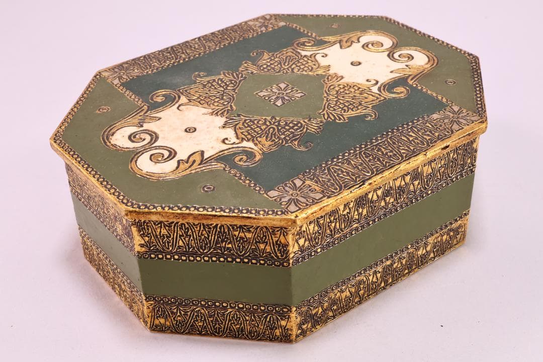 アンティーク雑貨　イタリア金箔工芸 デコ フィオレンティーノ　トレイ　小箱　冊子