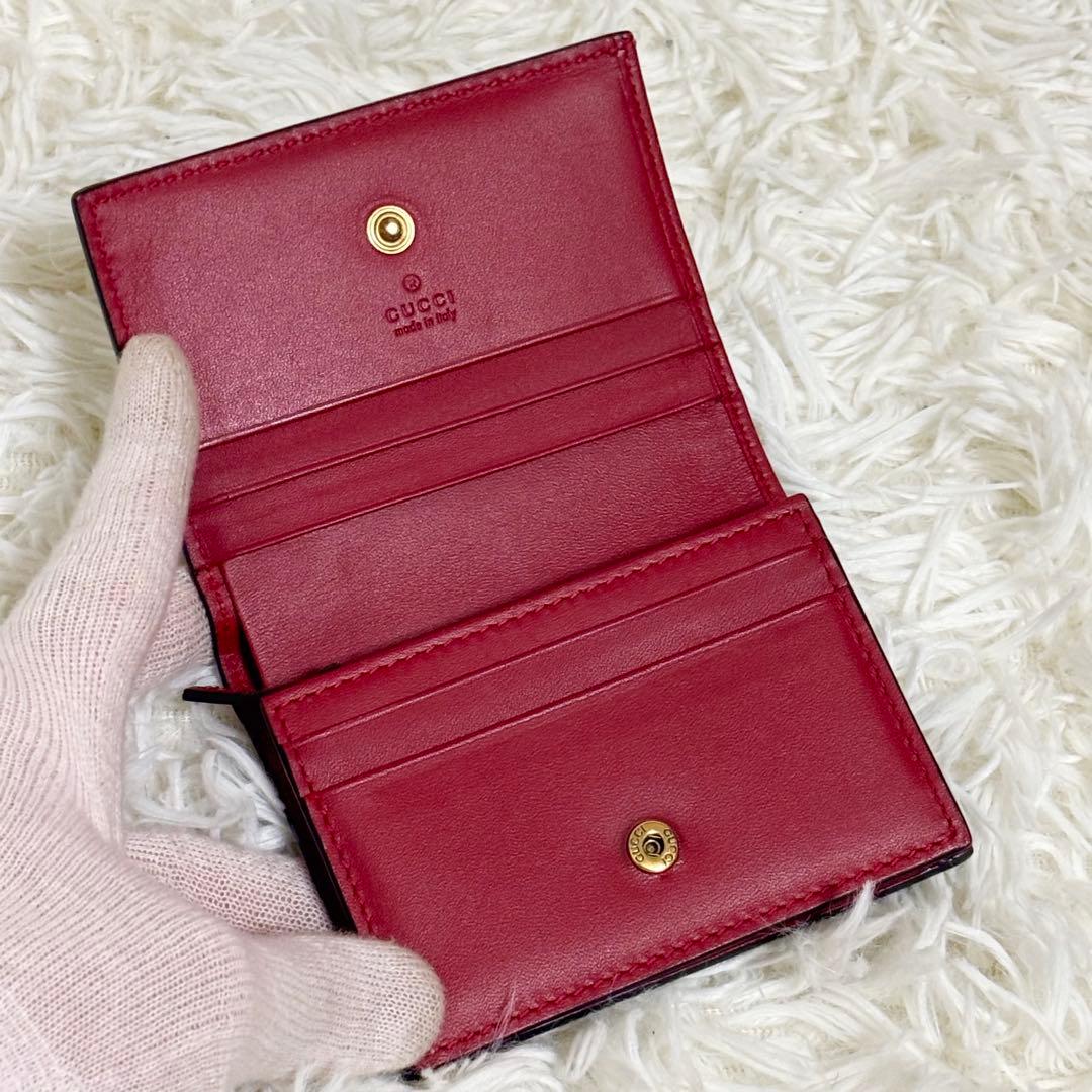 極美品✨グッチ　ストーン抜けなし チェリー さくらんぼ 二つ折り財布 GG柄
