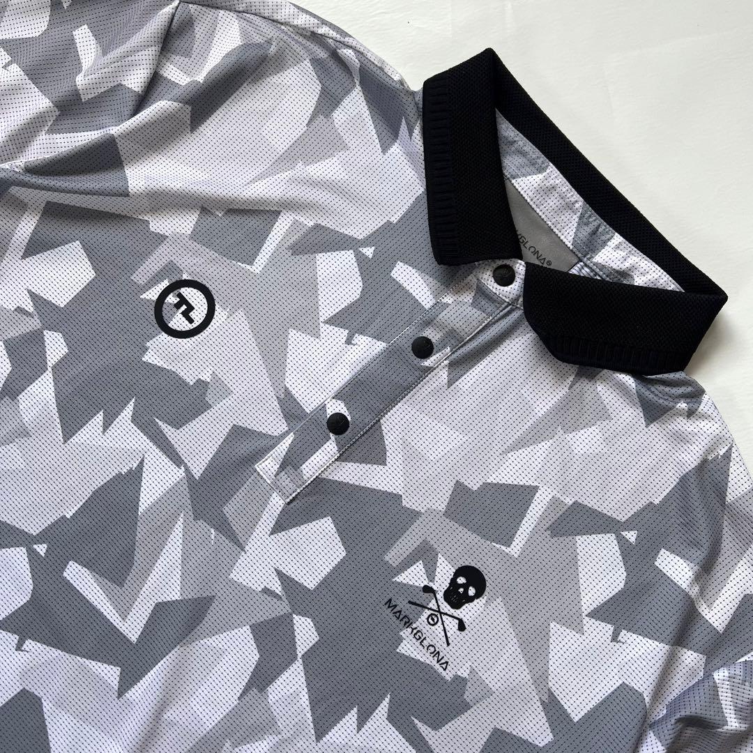 MARK&LONA マークアンドロナ　現行　ポロシャツ　カモフラ　メンズ　スカル