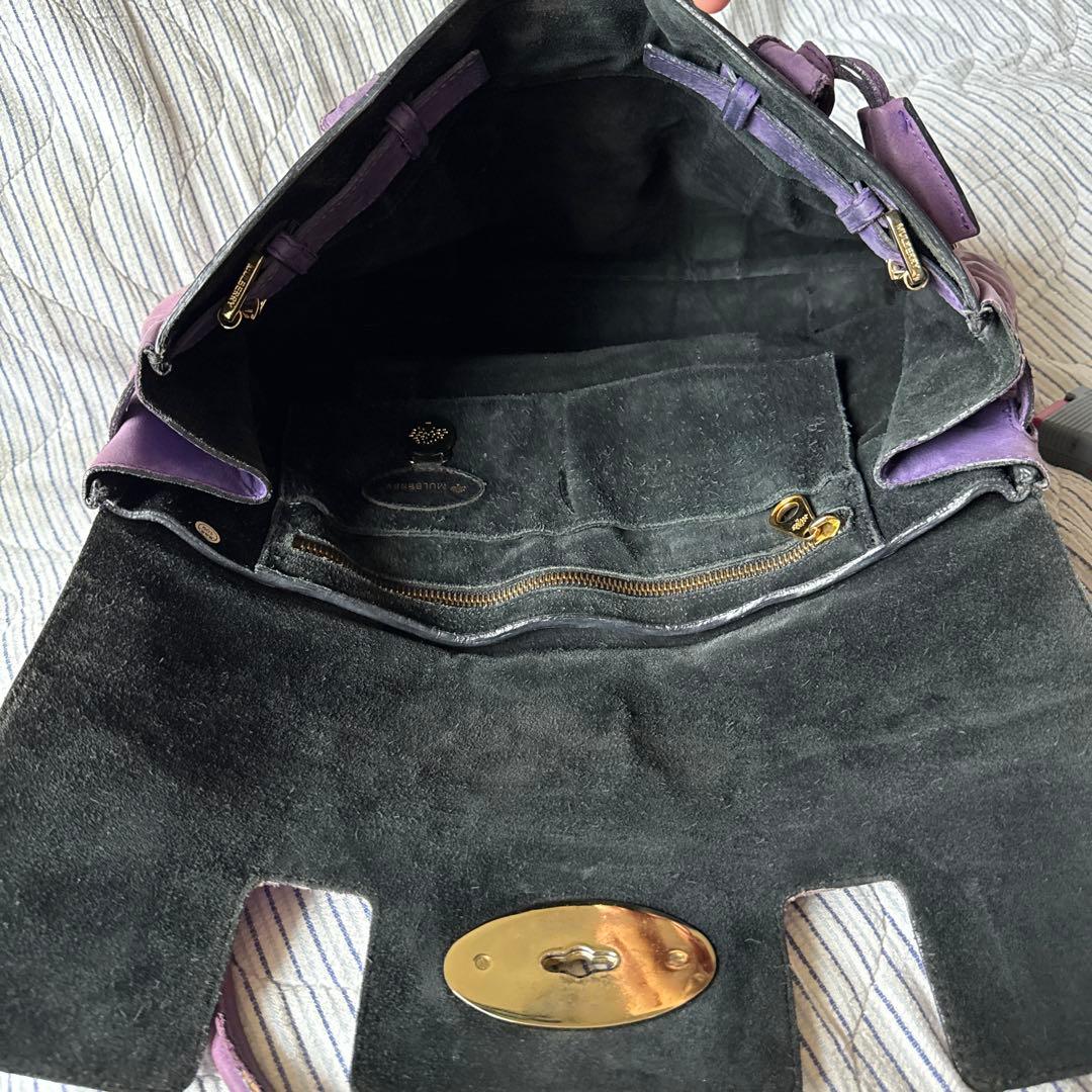 【*ん様 マルベリー　パープル レザー バッグ