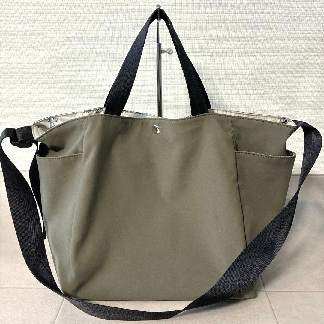ほぼ新品 BEARDSLEY×sampo♡DogプリントBAG カーキ 2way