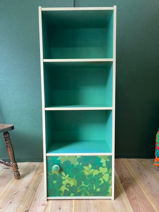 レトロポップ 花柄 昭和レトロ 花柄 インテリア 当時物 アンティーク 緑