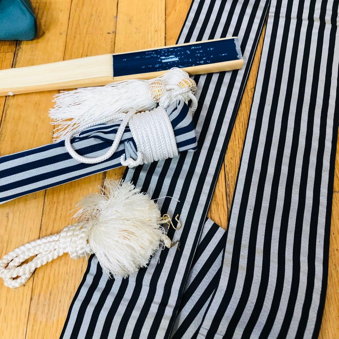 七五三五歳フルセット‼️人気青系兜金彩煌びやか⭐︎袴縞スタイルアップ⭐︎秀品