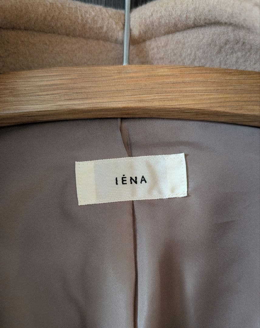 IENA キャメル スタンドカラーショートコート