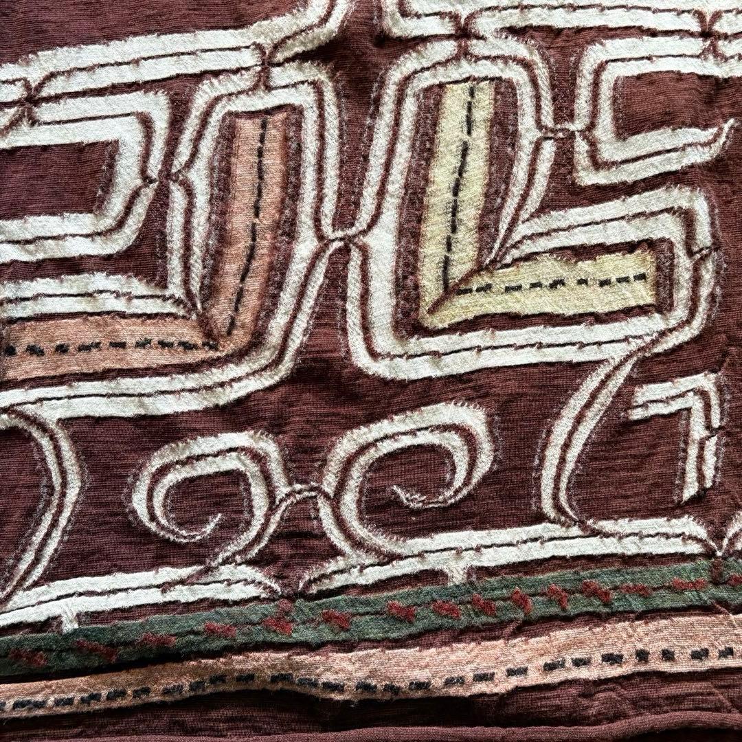 希少　美品　KAPITALマフラー　アイヌ紋様 縮絨ウール　ストール 男女兼用