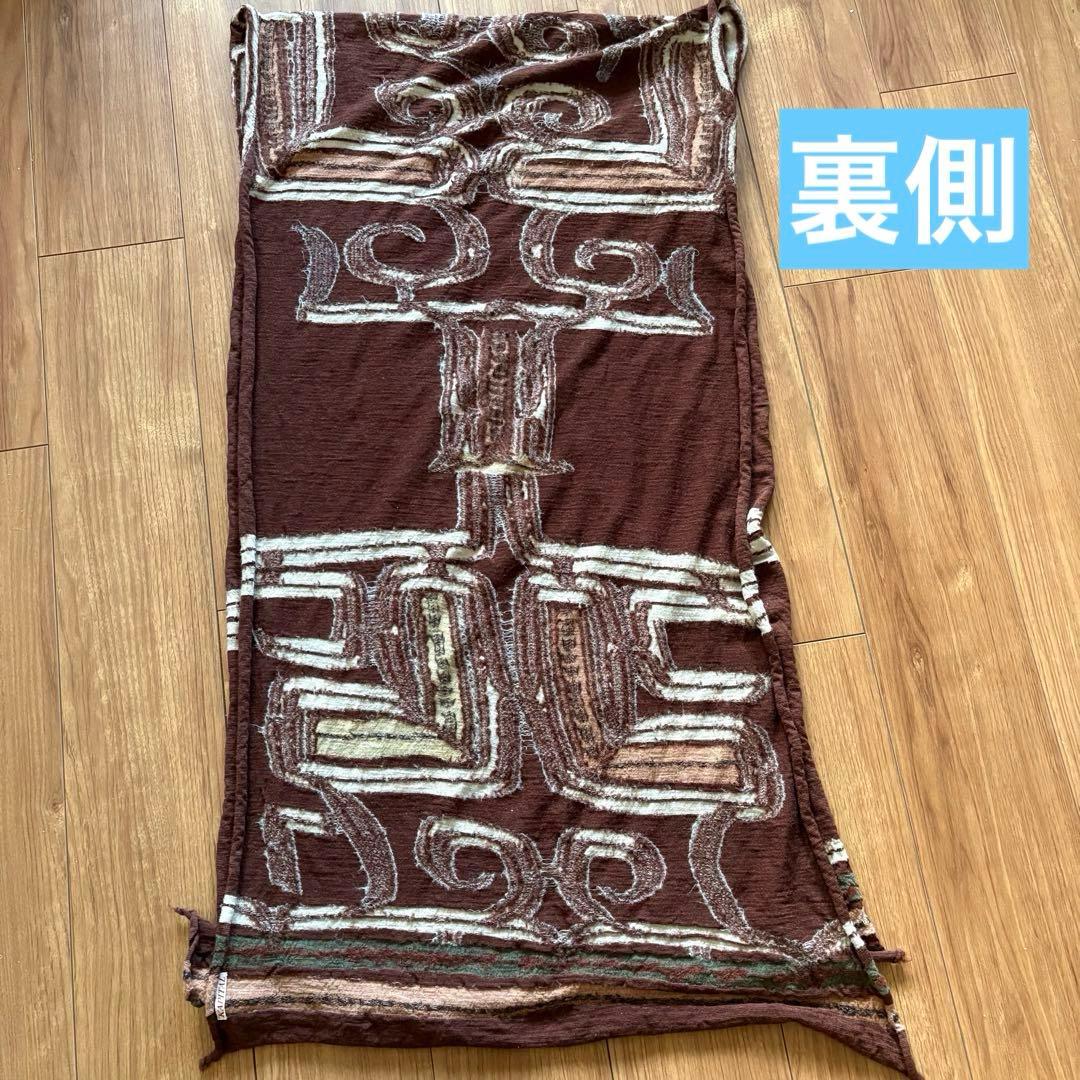 希少　美品　KAPITALマフラー　アイヌ紋様 縮絨ウール　ストール 男女兼用