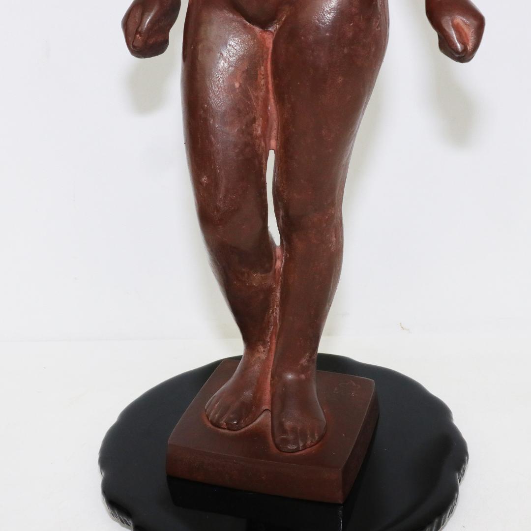 真作　三枝惣太郎　裸婦像　鉄製　ブロンズ像　在銘